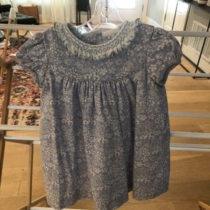 Luli & Me Blue Floral Smocked Dress